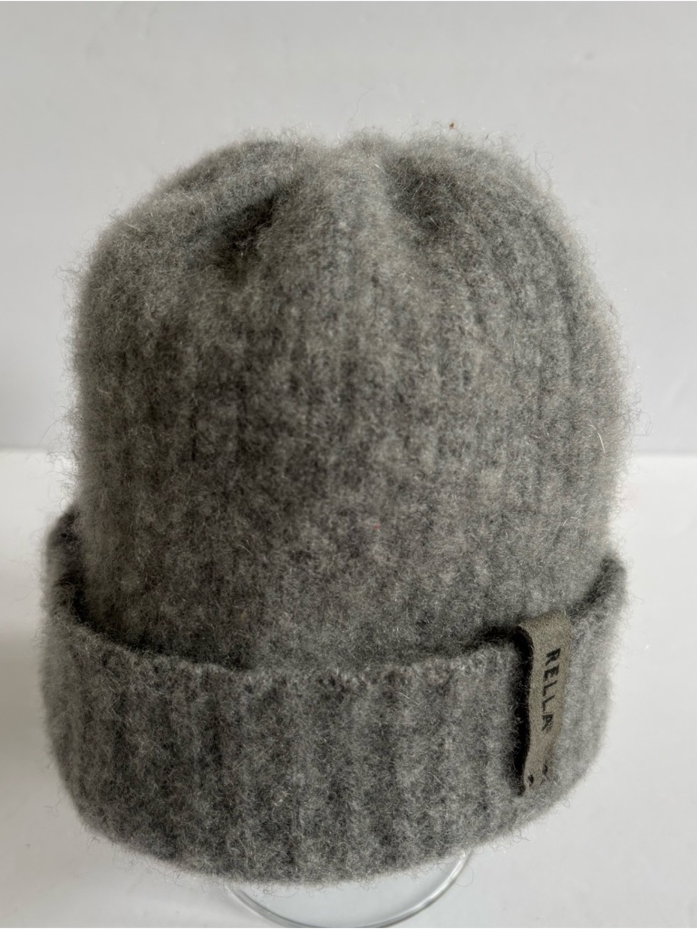 Rella 100% Cashmere Women's Gray Beanie Hat Cap  One Size Warm Preppy Ski Resort